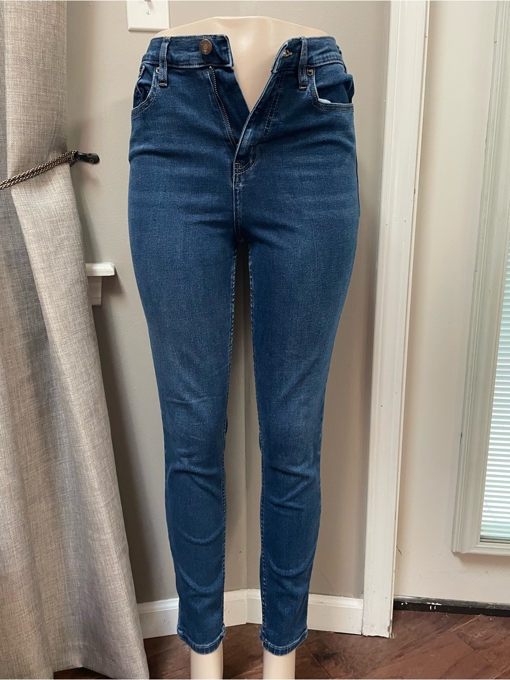 Calvin Klein Dark Blue High-Rise Skinny Jeans made with eco-friendly Repreve